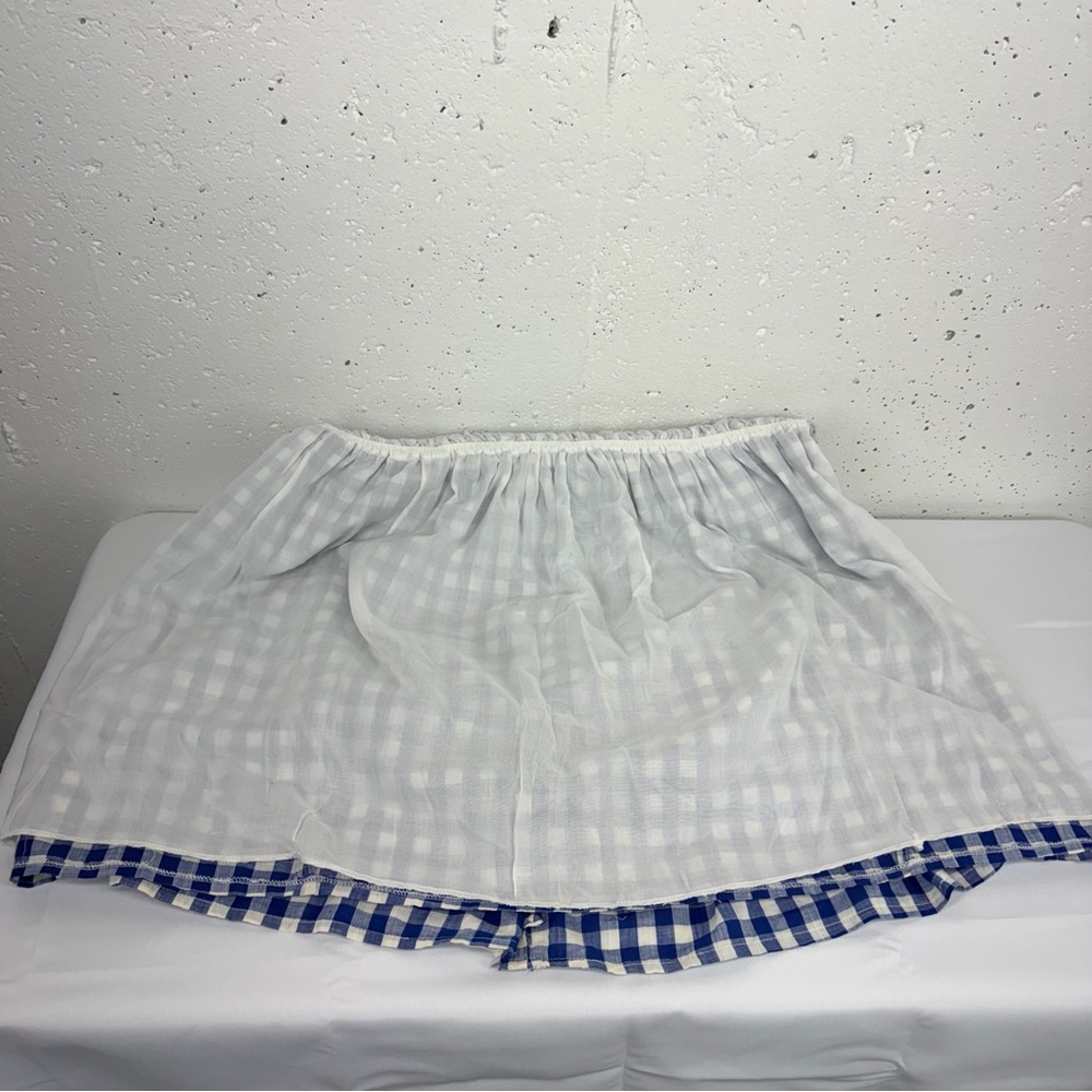 Anthropologie Size 1X Peregrine Blue & White Checkered Gingham Mini Dress - Picture 13 of 15